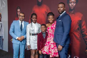 Jordan Peele, Lupita Nyong'o, Winston Duke, Evan Alex, and Shahadi Wright Joseph at an event for Us (2019)