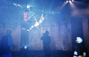 Aerial kickboxing on Yellow Team for Pilot episode of 