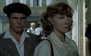 Pierre Blaise and Aurore Clément in Lacombe, Lucien (1974)