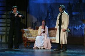 Robert Mammone, Ed Helms, and Erica Hanrahan-Ball in The Office (2005)