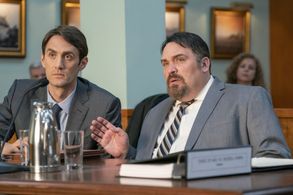 Glenn Fleshler and Ben Chase in The Thing About Pam (2022)