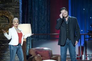 Christina Aguilera and Blake Shelton in Blake Shelton's Not So Family Christmas (2012)