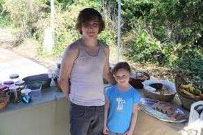 Kyle Gallner and Elizabeth Tripp on set of Red State