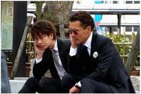 Atsuro Watabe and Takeru Satoh in Bitter Blood (2014)