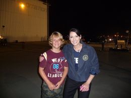 Conrad Bluth and Paget Brewster working on Criminal minds 