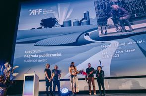 Michelle Twarowska receiving Audience Awards at AFF Film Festival in Wroclaw, Poland