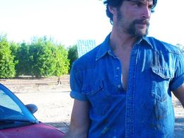 Ryan Culver on set for Plato's Creek