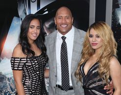 Dwayne Johnson, Dinah Jane, and Simone Alexandra Johnson at an event for San Andreas (2015)