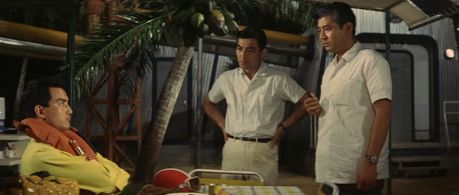 Akihiko Hirata, Akira Kubo, and Tadao Takashima in Son of Godzilla (1967)