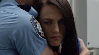 Steve Byers and Katie McGrath in Slasher (2016)