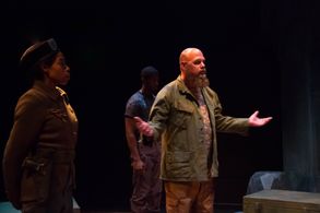 Performing on stage in 