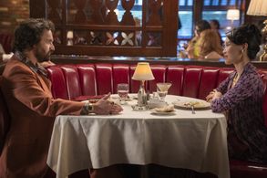 Jake Johnson and Alicia Hannah-Kim in Minx (2022)