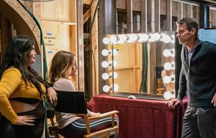 Scott Foley, Piper Perabo, and Karen Rodriguez in The Big Leap (2021)