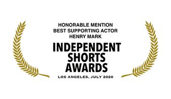 My award for the film, DR. DADDY, at the Los Angeles International Short Film Festival, July 2020
