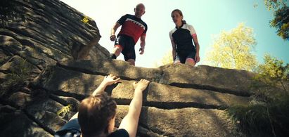 Pavel Necas, Hana Vagnerová, and Adam Misík in Bikers (2017)