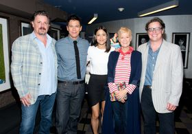 Alex Smith, Andrew J. Smith, Dana Wheeler-Nicholson, Chaske Spencer, and Julia Jones at an event for Winter in the Blood