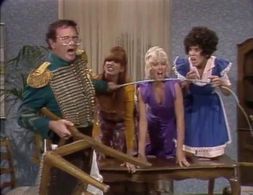 Ruth Buzzi, Patti Deutsch, Sarah Kennedy, and Charles Nelson Reilly in Rowan & Martin's Laugh-In (1967)