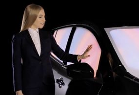 Actress Anna Moore, spokesperson for Nissan’s newest all electric vehicle, reveals the 2018 Nissan LEAF Show Vehicles in