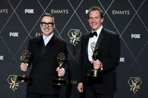 David Furnish and Luke Lloyd Davies at an event for Elton John Live: Farewell from Dodger Stadium (2022)