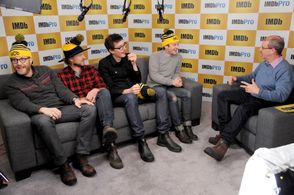 Elijah Wood, Daniel Noah, Jim Hosking, Josh C. Waller, and Keith Simanton at an event for The IMDb Studio at Sundance (2