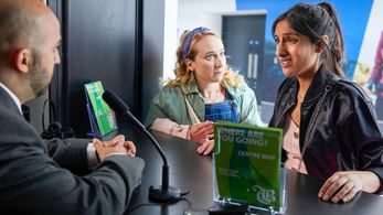 Leah Brotherhead and Taj Atwal in Hullraisers (2022)