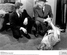Iris Adrian, Robert Armstrong, and Leo Penn in Fall Guy (1947)