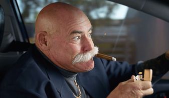 Mob guy at the wheel