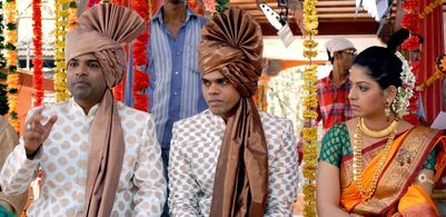 Bharat Jadhav, Smita Shewale, and Siddarth Jadhav in Dham Dhoom (2013)