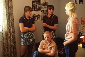 Vicky McClure, Danielle Watson, Thomas Turgoose, and Chanel Cresswell in This Is England (2006)