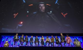 Anthony Daniels, Billy Dee Williams, Kathleen Kennedy, J.J. Abrams, Stephen Colbert, Hassan Taj, Oscar Isaac, Brian Herr