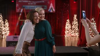 Vanessa Lengies and Katherine Bailess in A Date by Christmas Eve (2019)