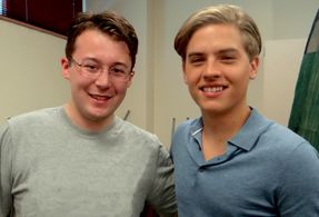 With Dylan Sprouse on the set of 