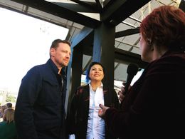 Producer Dan Fallshaw and Director Violeta Ayala at the Screen Australia party. Toronto International Film Festival 2017