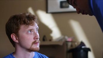 Michael Hunter being interrogated in 