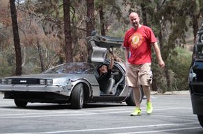 Director Jeremy Snead with host Grant Imahara on location in Los Angeles.