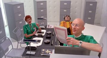 Barry Humphries, Richard O'Brien, and Patricia Quinn in Shock Treatment (1981)