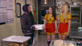 Kat Dennings, Beth Behrs, and Tony Cavalero in 2 Broke Girls (2011)