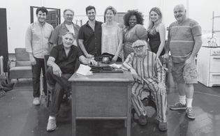Sunshine Boys Company Photo. Top Row (l-r): Matthew Bohrer, Gibby Brand, Justin Bartha, Thea Sharrock, Johnnie Fiori, An