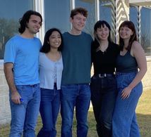 Chayce Wellings, Guinevere Govea, Hayden Mays, Echo Nguyen, and Olly Landreth on the set of Summa Culpa Laude (2022)