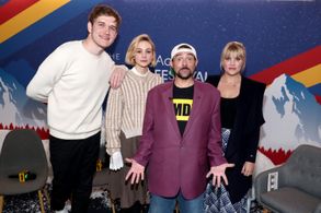 Kevin Smith, Carey Mulligan, Emerald Fennell, and Bo Burnham at an event for The IMDb Studio at Sundance: The IMDb Studi