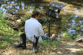 On location shooting a video for Kathy Mattea.