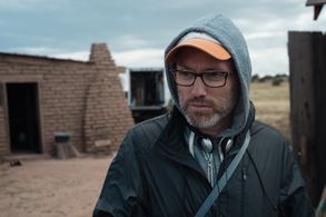 Christopher Alender on the set of 