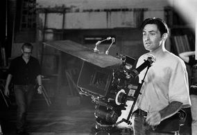 Brendan Young at the camera, director of photography on the set of the music video shoot of 