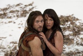 Erin Cummings and Andy Whitfield in Spartacus (2010)