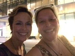 SKY Palkowitz with fellow actress Melora Hardin at the Mark Taper Theatre, Los Angeles
