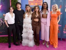 Jami Alix with Reid Miller, Conor Husting, Alyssa Jirrels, Brittany Bardwell and Madison Thompson at Netflix's Boo, Bitc