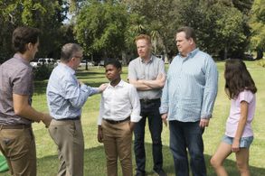 Nathan Lane, Jesse Tyler Ferguson, Eric Stonestreet, Christian Barillas, Aubrey Anderson-Emmons, and Cedric Joe in Moder