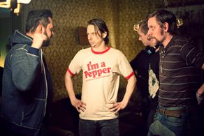 Erik Bolin and Peter Viitanen with director Tobias Nordquist in Vitt Skräp