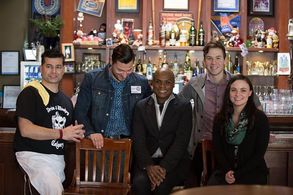 Griffin on set with the 