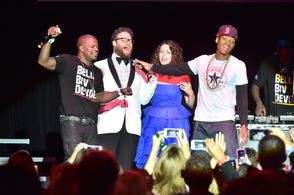 Ricky Bell, Ronnie DeVoe, Seth Rogen, and Lauren Miller Rogen